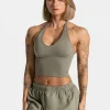 Outlet Top Neckholder Timeless Pro « kaki » Femme Hauts