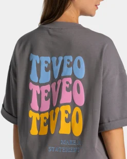 Hot T-shirt Candy Oversized « graphite » Femme T-shirts