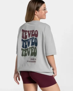Online T-shirt oversize Candy « gris clair » Femme T-shirts