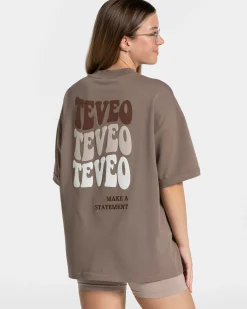 Discount T-shirt oversize Candy « moka » Femme T-shirts