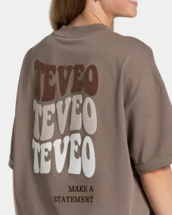 Discount T-shirt oversize Candy « moka » Femme T-shirts