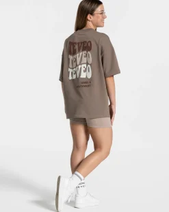 Discount T-shirt oversize Candy « moka » Femme T-shirts