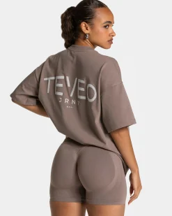 Online T-shirt oversize Journey « moka » Femme T-shirts
