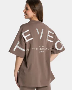 Hot T-shirt oversize Signature « moka » Femme T-shirts