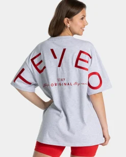Hot T-shirt oversize Signature « gris clair » Femme T-shirts