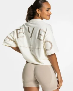 New T-shirt oversize Signature « Latte » Femme T-shirts