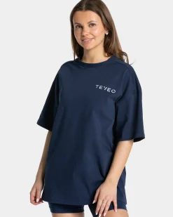 New T-shirt oversize Signature « bleu foncé » Femme T-shirts