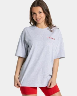 Hot T-shirt oversize Signature « gris clair » Femme T-shirts