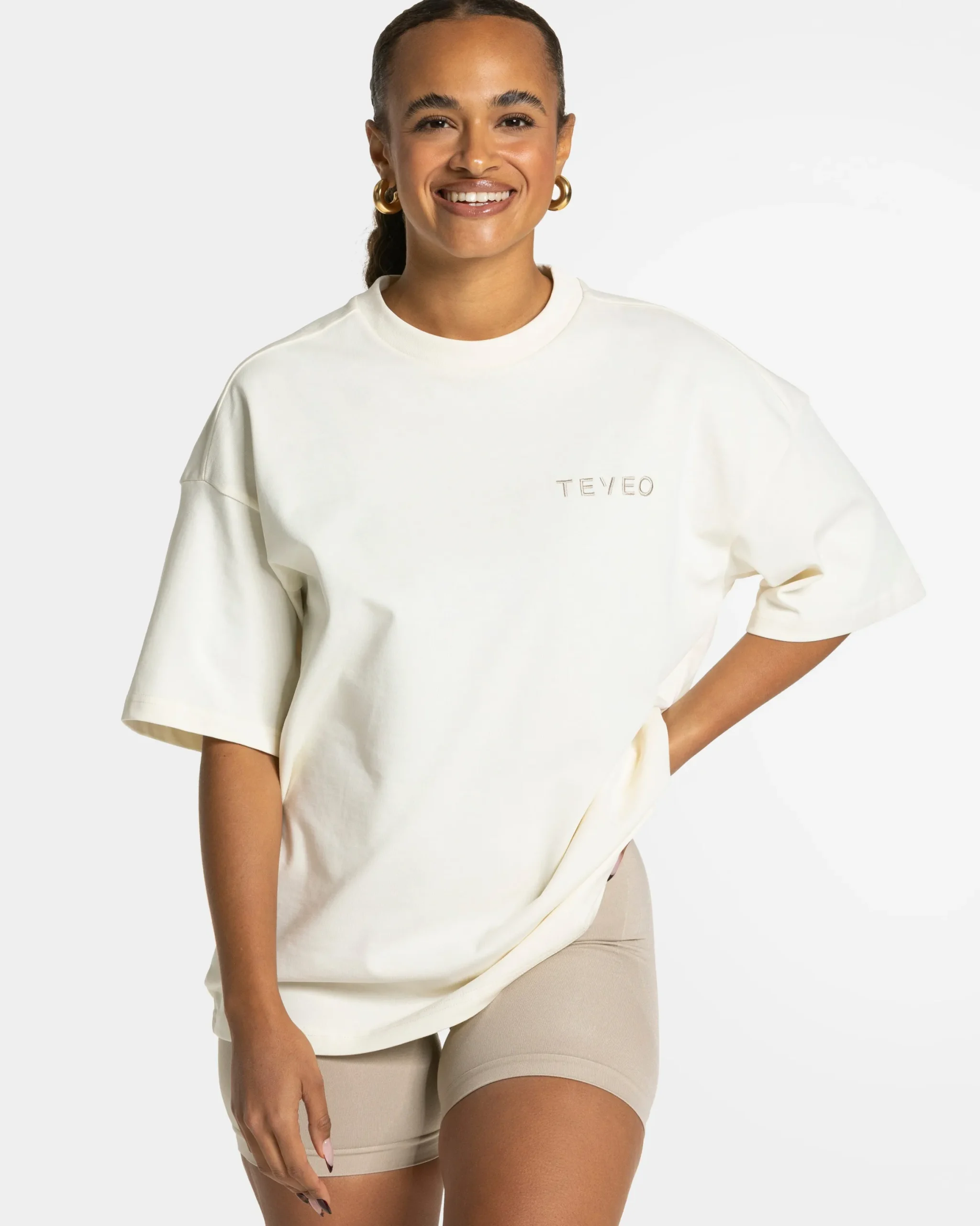 New T-shirt oversize Signature « Latte » Femme T-shirts