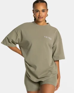 Clearance T-shirt oversize Signature « Kaki » Femme T-shirts
