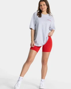 Hot T-shirt oversize Signature « gris clair » Femme T-shirts