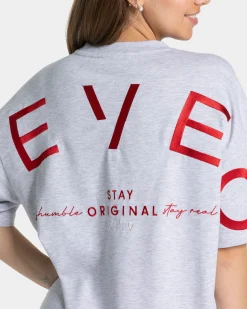 Hot T-shirt oversize Signature « gris clair » Femme T-shirts