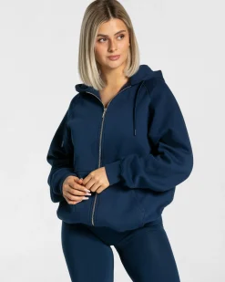 New Veste de sport Statement Oversized « bleu foncé » Femme Sweats À Capuche Et Vestes De Sport