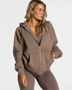 Discount Veste de sport Statement Oversized « moka » Femme Sweats À Capuche Et Vestes De Sport