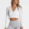Clearance Veste de sport Statement Zip « blanc » Femme Hauts À Manches Longues