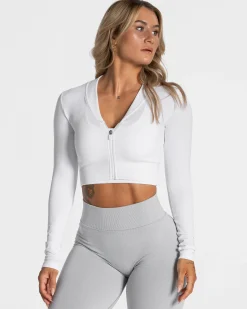 Clearance Veste de sport Statement Zip « blanc » Femme Hauts À Manches Longues