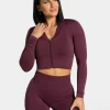 Best Veste de sport Statement Zip « prune » Femme Hauts À Manches Longues