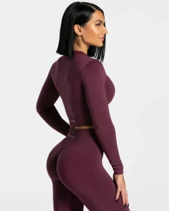 Best Veste de sport Statement Zip « prune » Femme Hauts À Manches Longues