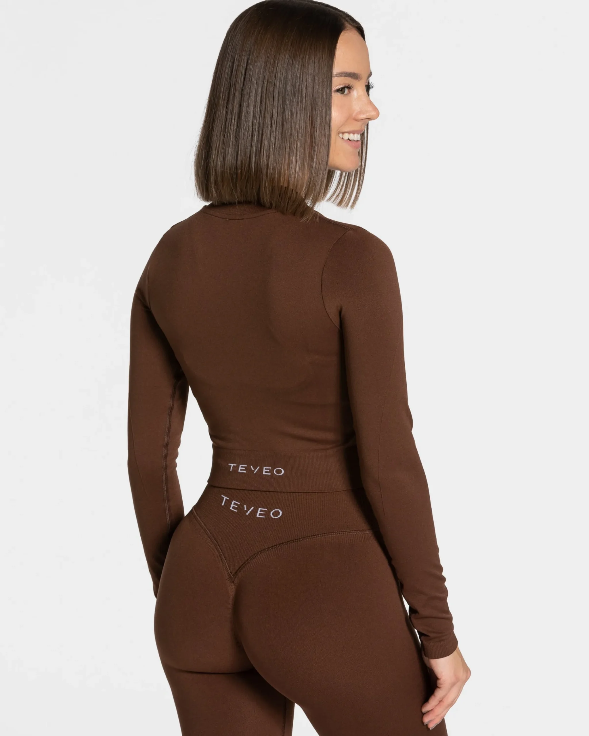 Outlet Veste de sport Statement Zip « café » Femme Hauts À Manches Longues