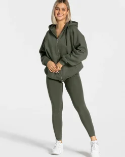 Discount Veste de sport Statement Oversized « kaki » Femme Sweats À Capuche Et Vestes De Sport