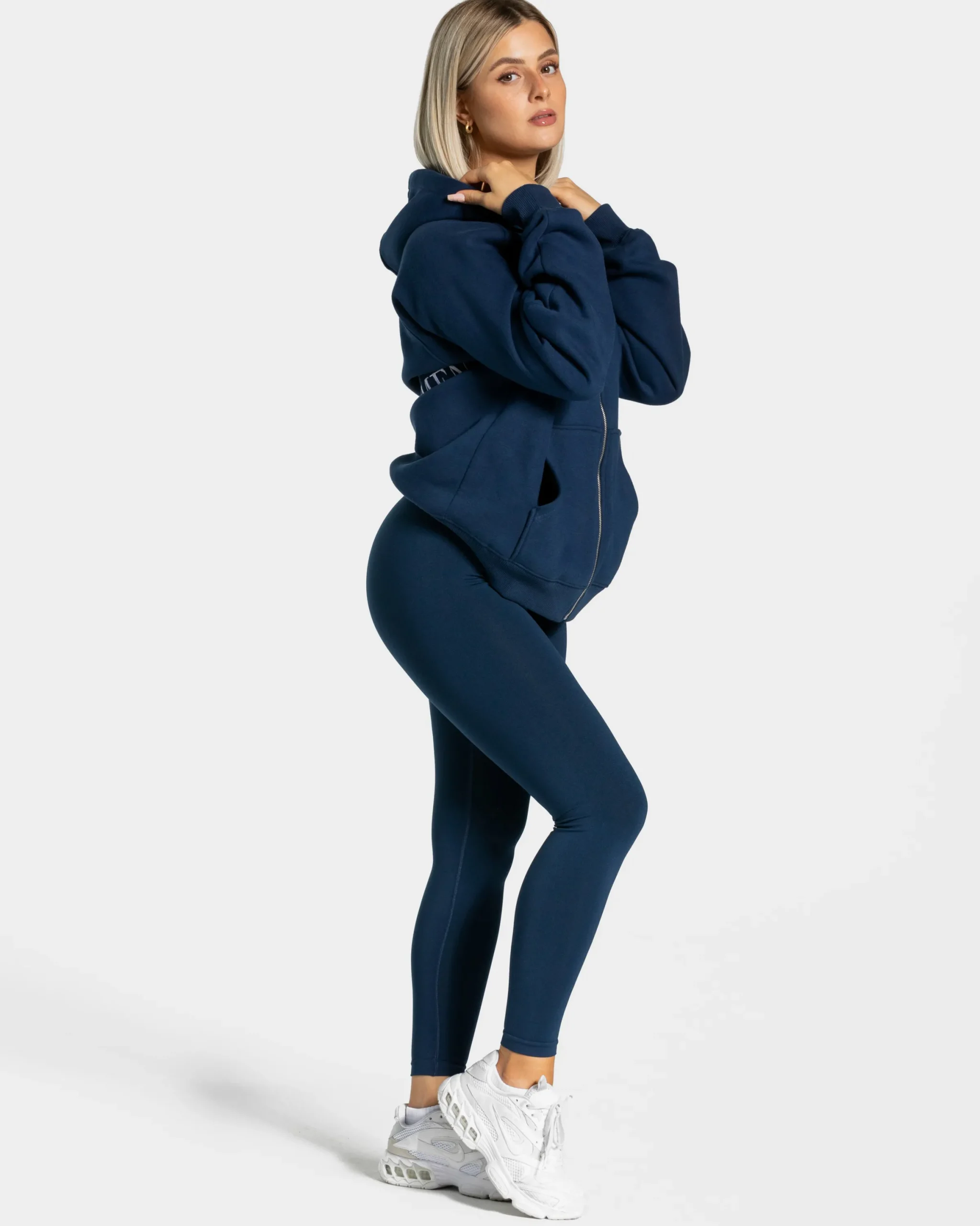 New Veste de sport Statement Oversized « bleu foncé » Femme Sweats À Capuche Et Vestes De Sport