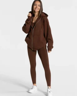 Clearance Veste de sport Statement Oversized « café » Femme Sweats À Capuche Et Vestes De Sport