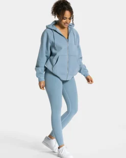 Clearance Veste de sport Statement Oversized « bleu acier » Femme Sweats À Capuche Et Vestes De Sport