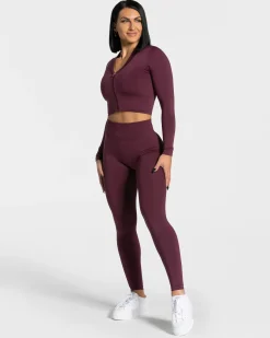 Best Veste de sport Statement Zip « prune » Femme Hauts À Manches Longues