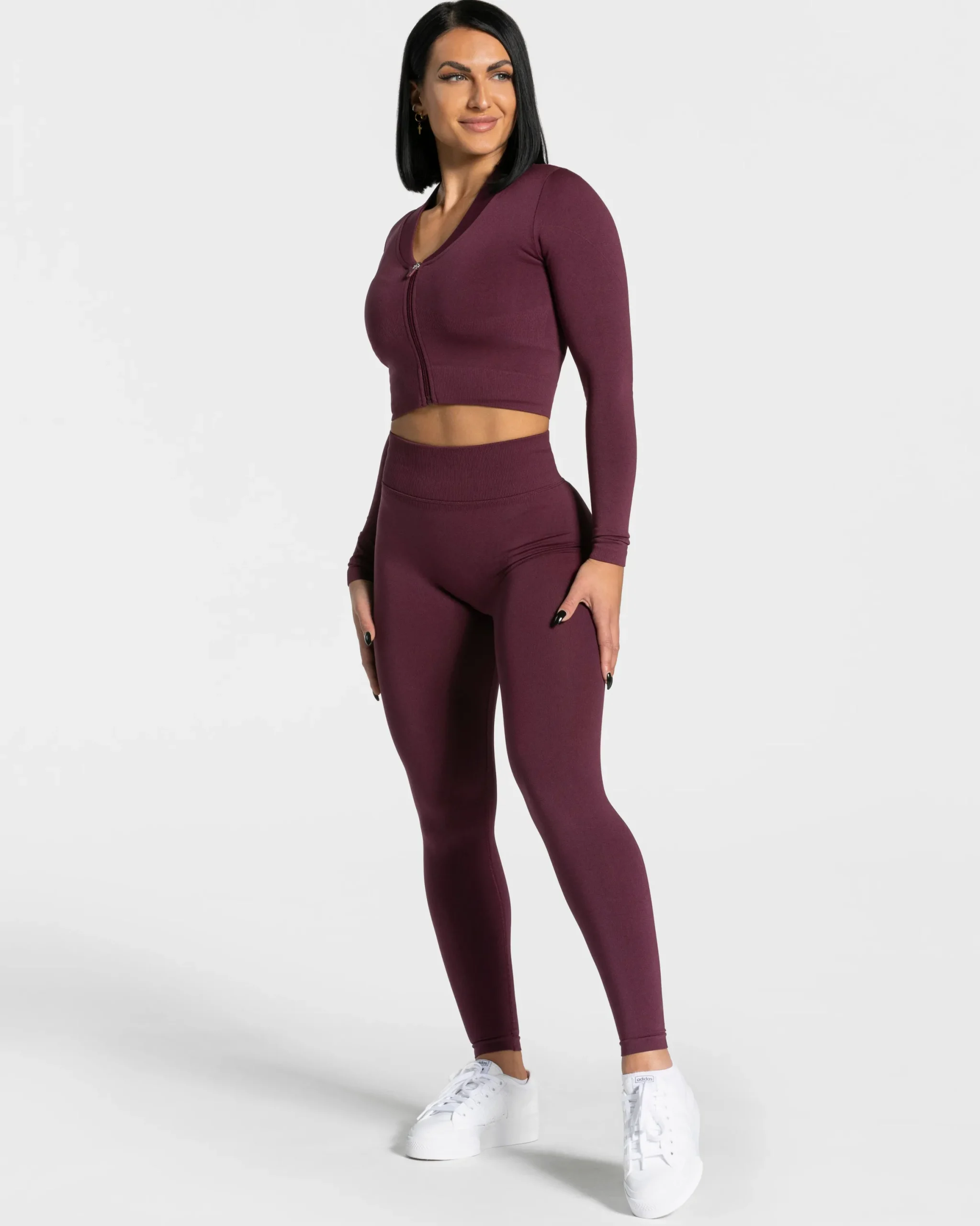 Best Veste de sport Statement Zip « prune » Femme Hauts À Manches Longues