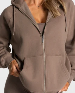 Discount Veste de sport Statement Oversized « moka » Femme Sweats À Capuche Et Vestes De Sport
