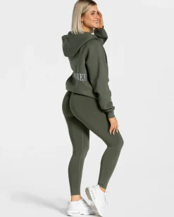 Discount Veste de sport Statement Oversized « kaki » Femme Sweats À Capuche Et Vestes De Sport