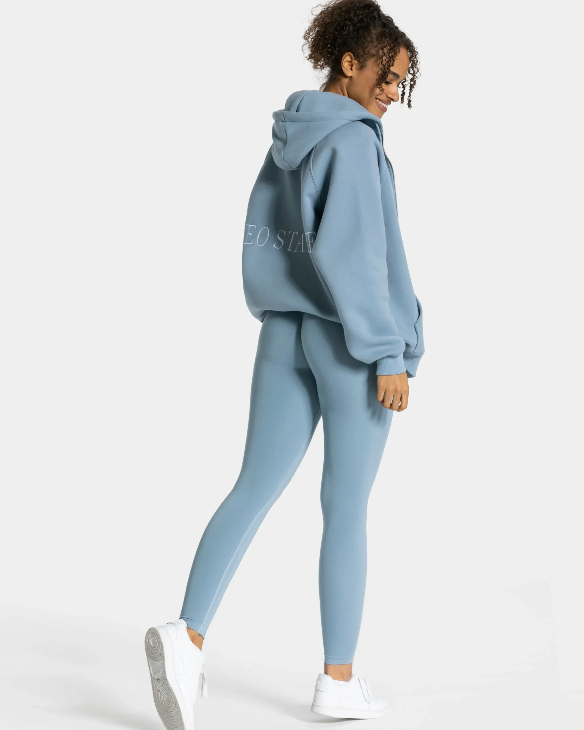 Clearance Veste de sport Statement Oversized « bleu acier » Femme Sweats À Capuche Et Vestes De Sport