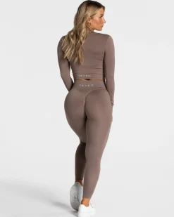 Clearance Veste de sport Statement Zip « moka » Femme Hauts À Manches Longues