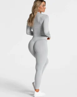 Clearance Veste de sport Statement Zip « gris clair » Femme Hauts À Manches Longues