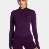 Hot Veste de sport zippée Shaping Femme « aubergine » Femme Hauts À Manches Longues