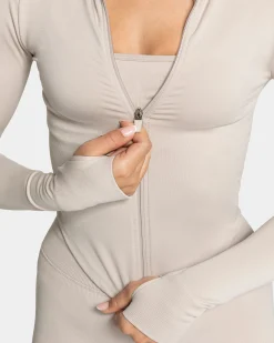 Clearance Veste de sport zippée Shaping Femme « cream » Femme Hauts À Manches Longues
