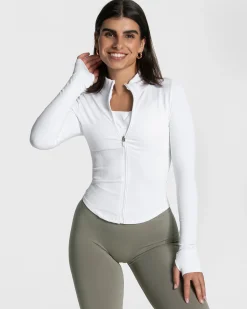 Best Veste zippée Femme Shaping « blanc » Femme Hauts À Manches Longues