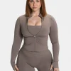Hot Veste zippée Femme Shaping « moka » Femme Hauts À Manches Longues