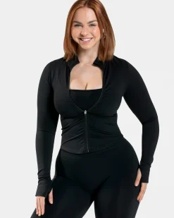 New Veste zippée Femme Shaping « kaki » Femme Hauts À Manches Longues