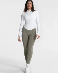 Best Veste zippée Femme Shaping « blanc » Femme Hauts À Manches Longues