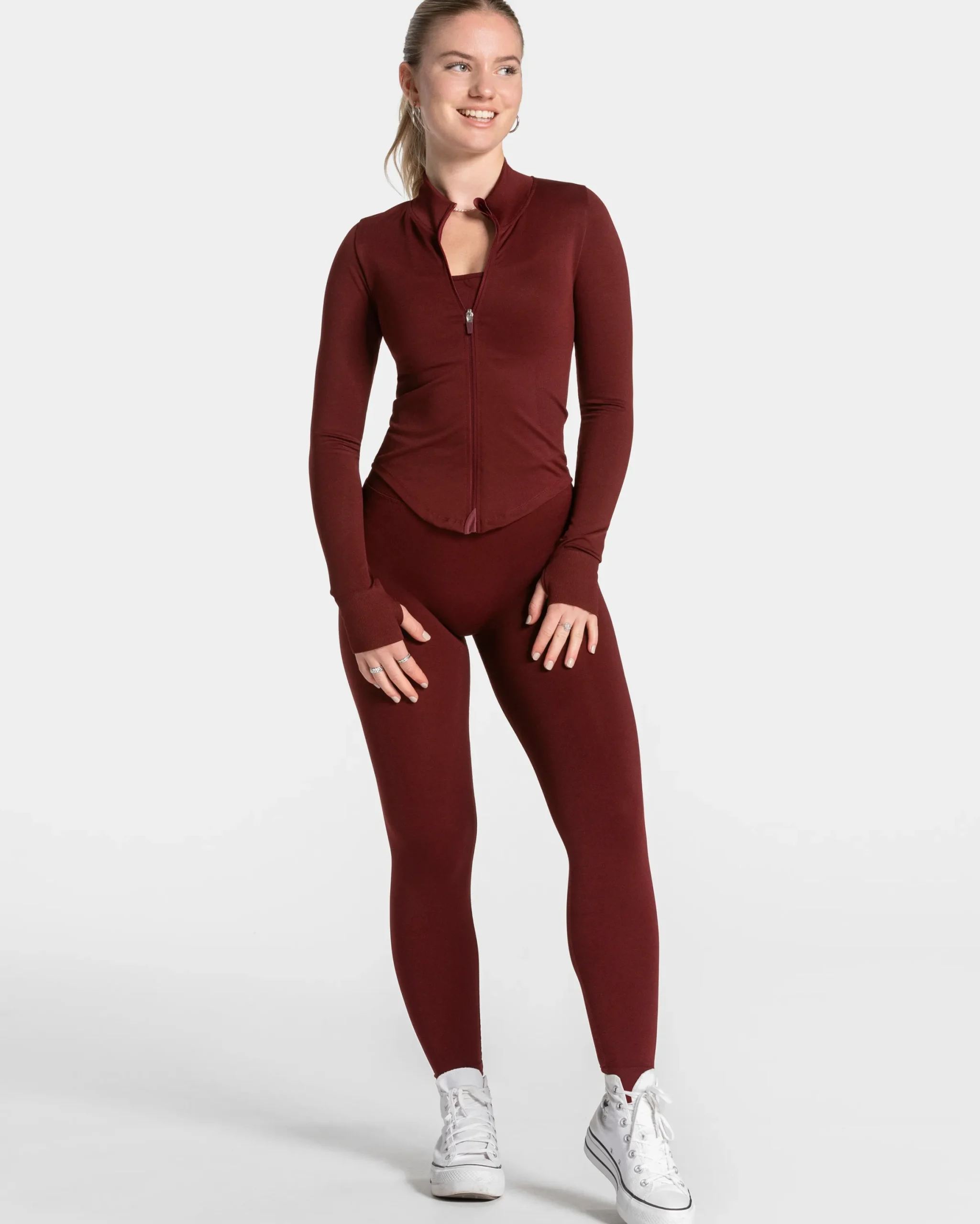 Best Veste zippée Femme Shaping « bordeaux » Femme Hauts À Manches Longues