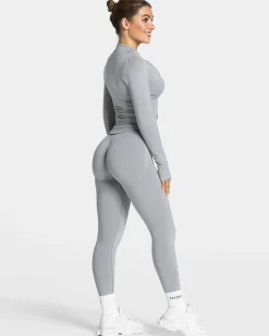Hot Veste zippée Femme Shaping « gris » Femme Hauts À Manches Longues