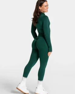 Discount Veste zippée Femme Shaping « vert foncé » Femme Hauts À Manches Longues