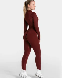 Best Veste zippée Femme Shaping « bordeaux » Femme Hauts À Manches Longues